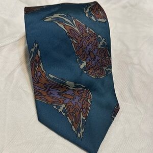 Dior Teal and Purple Patterned Men's Tie